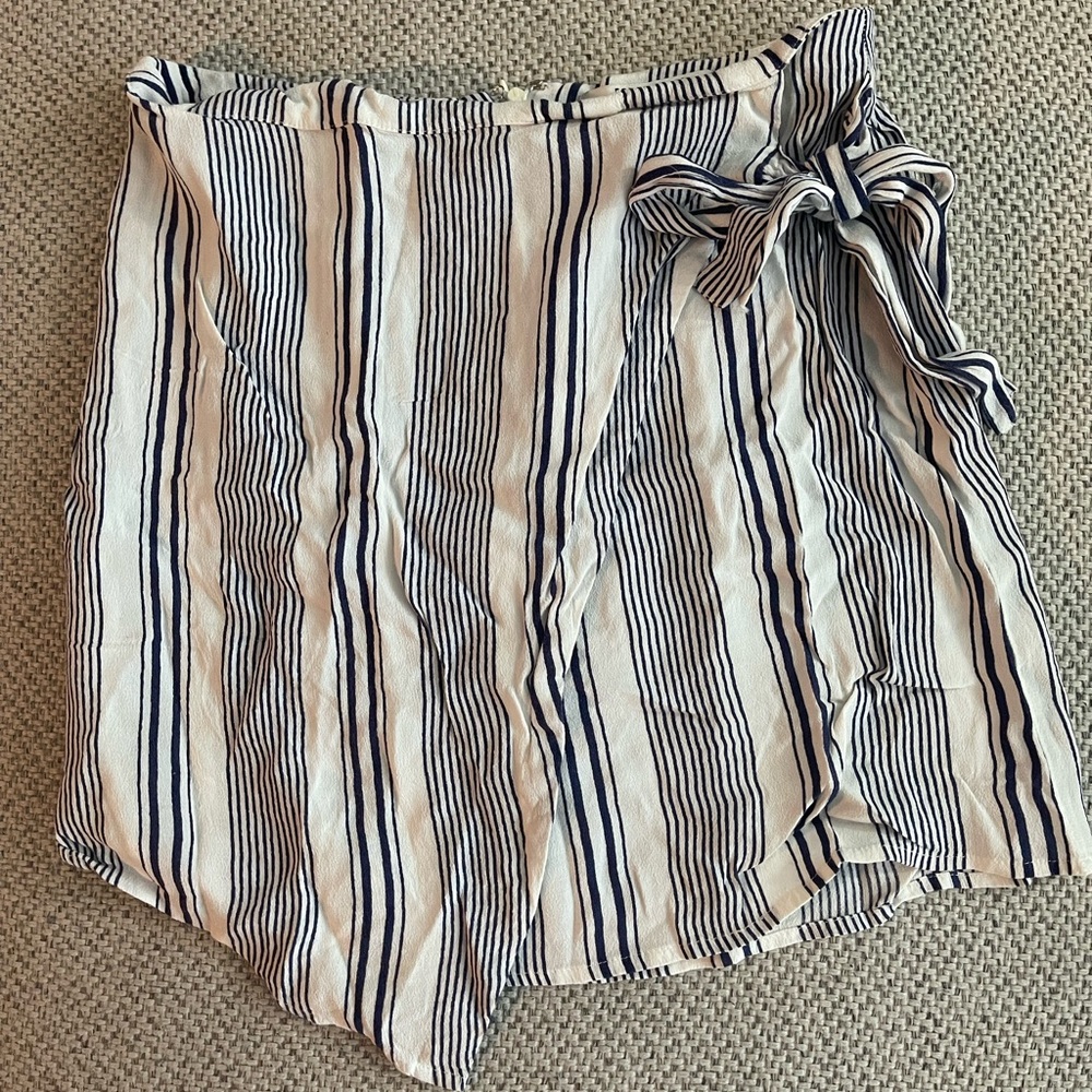 F21 striped split front skirt